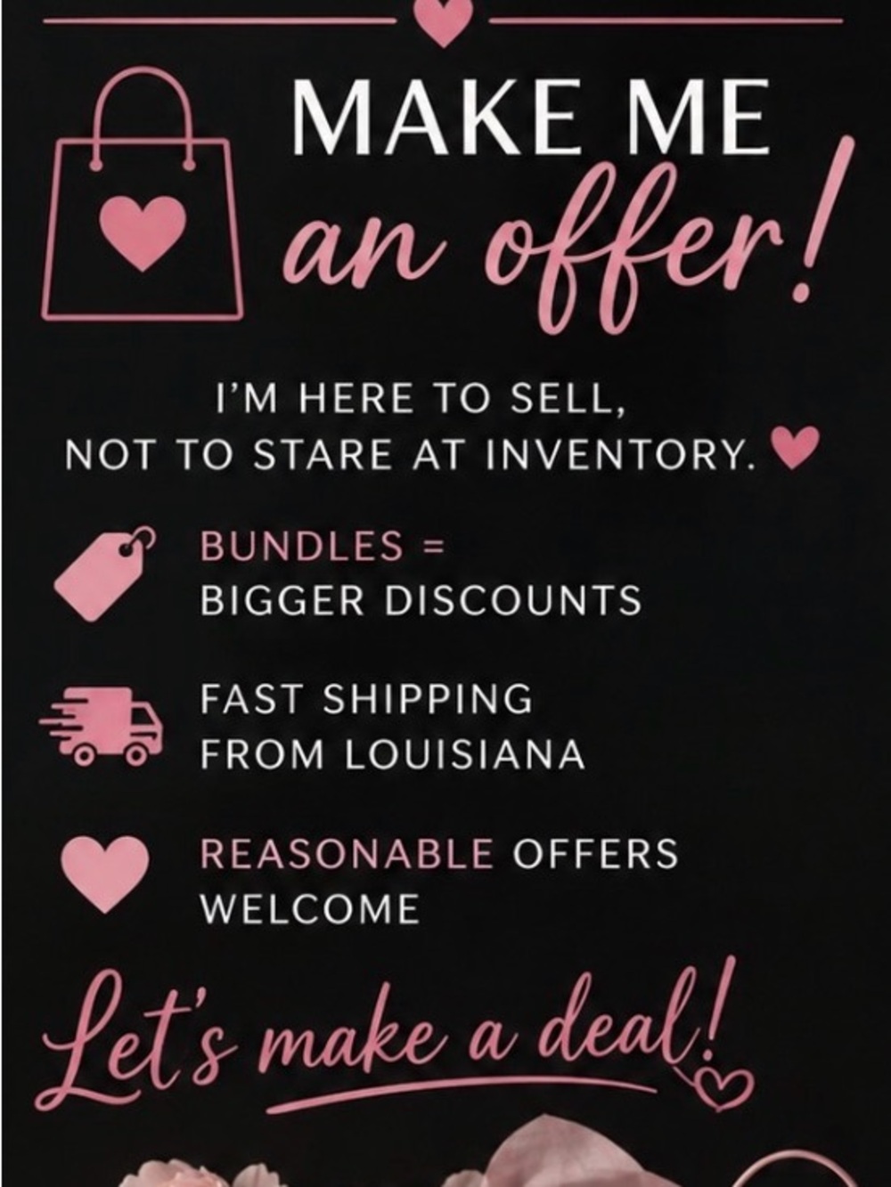 Make Me an Offer Decorative Sign in Pink and Black - Home Accents